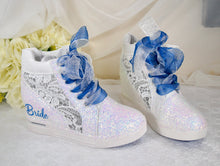 Load image into Gallery viewer, Glitter Wedge Wedding Trainers / Sneakers
