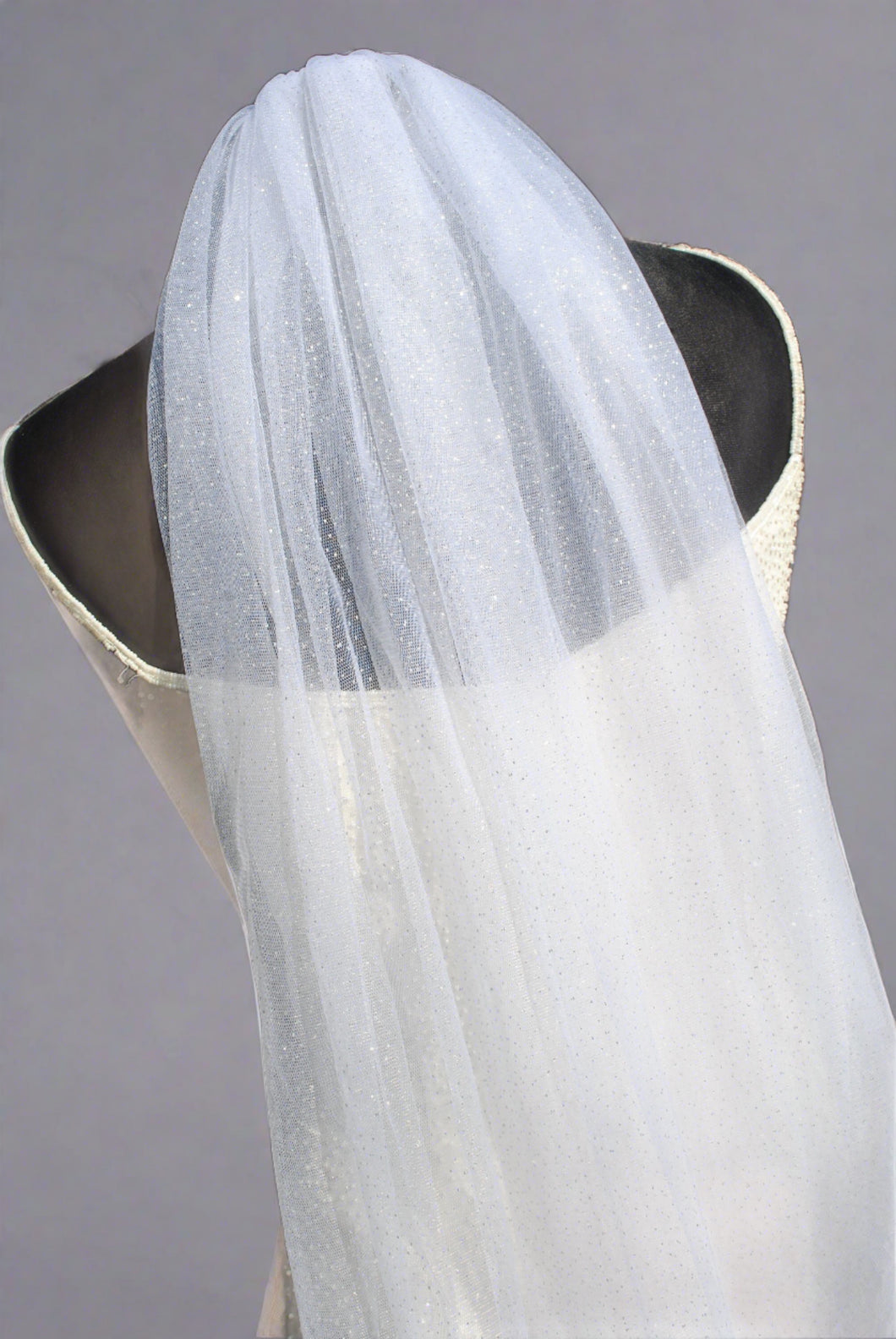 2-Tier Glitter Veil | 100cm - 300cm | Ivory, White, Champagne