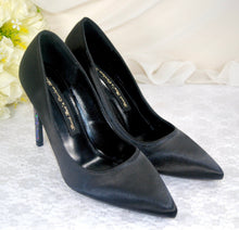 Load image into Gallery viewer, Satin Court Shoes with Glitter Heels
