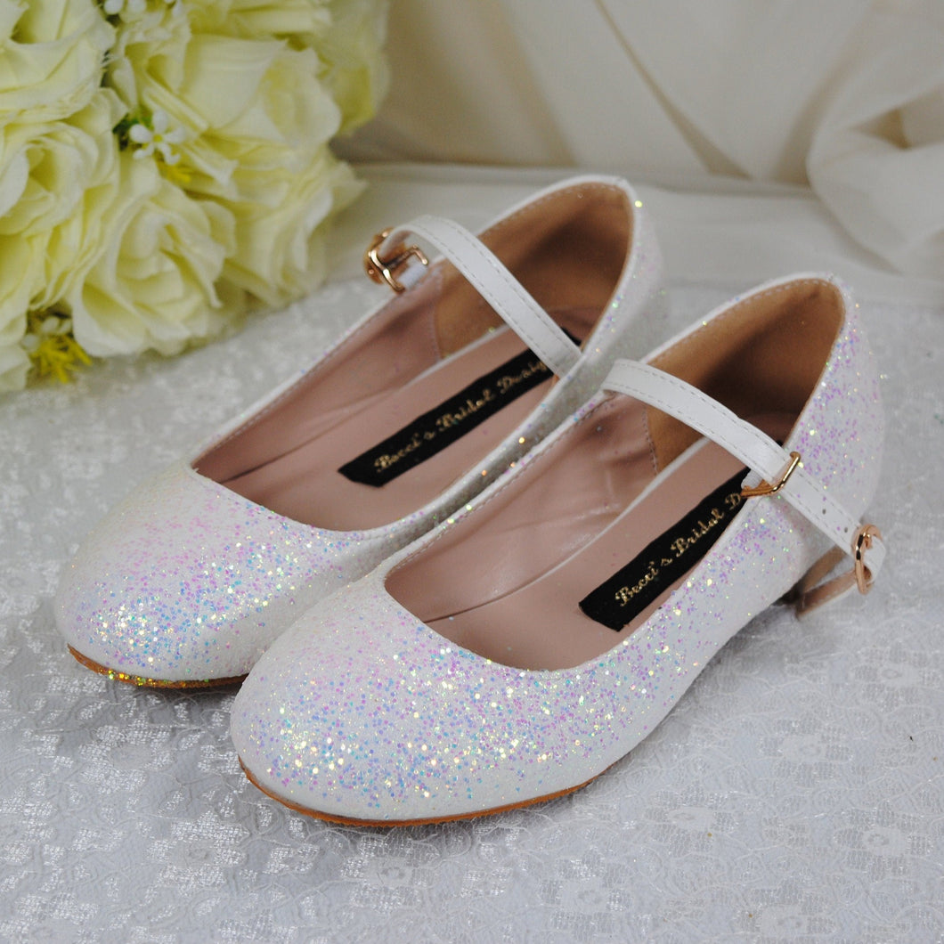 Unicorn Glitter Flower Girl Shoes