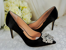Load image into Gallery viewer, Satin Heels with Crystal Brooch | Other Colours
