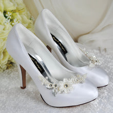 Load image into Gallery viewer, Wedding Shoes with Floral Shoe Clip
