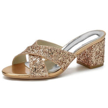 Load image into Gallery viewer, Block Heel Glitter Sandals | 6cm Heel | Other Colours
