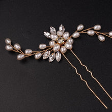 Load image into Gallery viewer, Simple Pearl Bridal Hair Pin - Gold, Silver, Rose Gold
