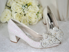 Load image into Gallery viewer, Pearl Block Heel Bridal Shoes | 2 Inch Chunky Heel
