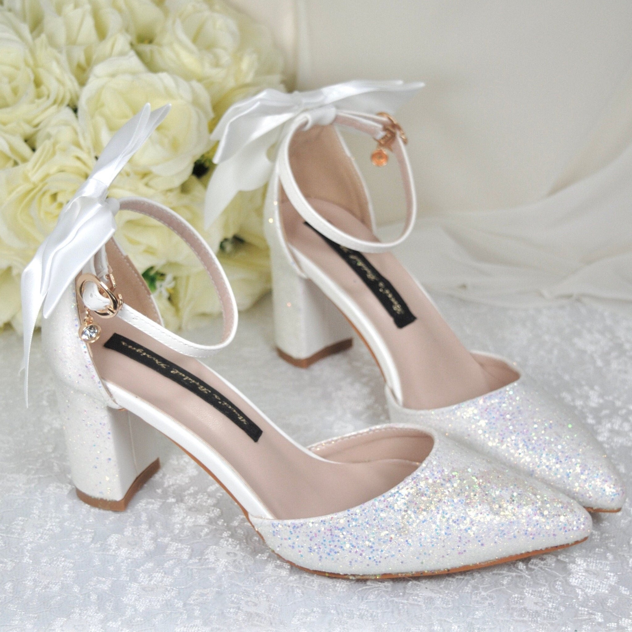 Formal Block Heel Wedding Shoes Closed Toe Block Heels Wedding