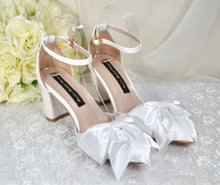 Load image into Gallery viewer, &#39;UNICORN&#39; Glitter Block Heels with Bow | 4cm, 7cm or 10cm Heel
