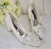 Load image into Gallery viewer, Pearl Block Heel Bridal Shoes | 2 Inch Chunky Heel
