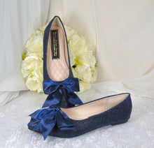 Load image into Gallery viewer, Rock Glitter Flats with Bow | Other Colours
