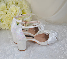 Load image into Gallery viewer, &#39;UNICORN&#39; Glitter Block Heels with Bow | 4cm, 7cm or 10cm Heel

