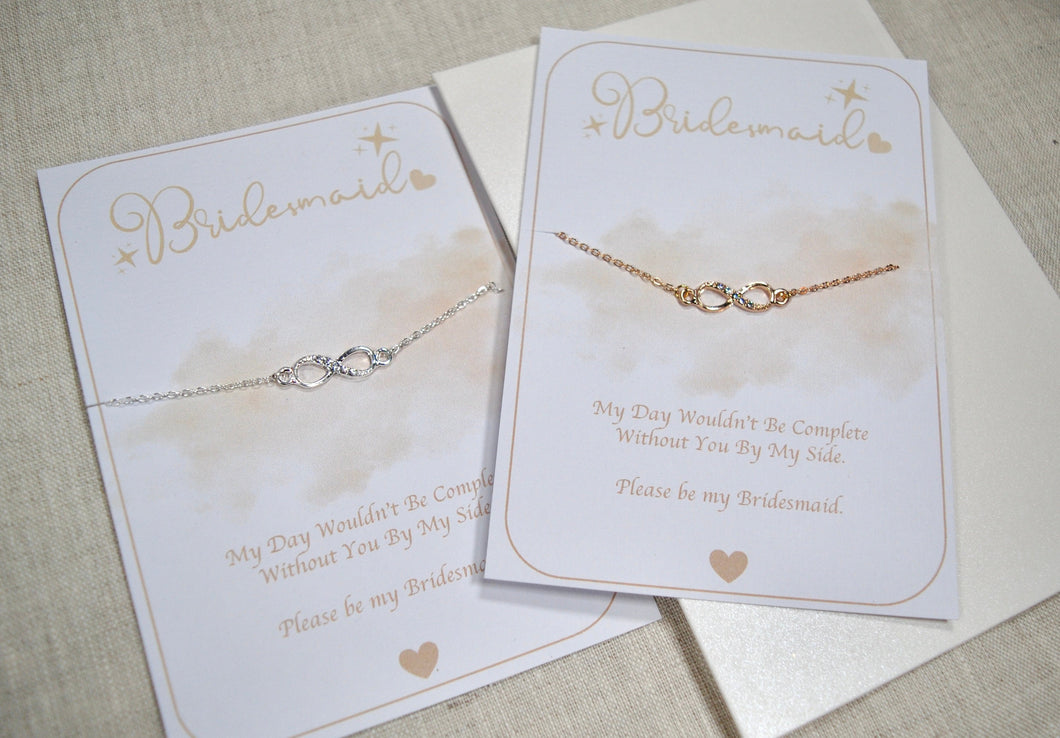 Gift Card with infinity Bracelet | Silver or Gold