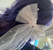 Load image into Gallery viewer, Pearl Tulle Hair Bow
