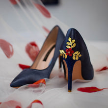Load image into Gallery viewer, Satin Shoes with &#39;Cherry Blossom&#39; | Custom Colours
