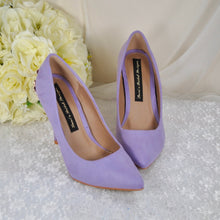 Load image into Gallery viewer, Lavender Suede with &#39;Cherry Blossom&#39;
