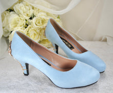 Load image into Gallery viewer, Blue Suede Wedding Shoes, ROUND TOE, &#39;Cherry Blossom&#39; | 6cm Heel

