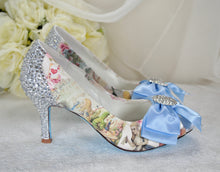 Load image into Gallery viewer, &#39;Alice in Wonderland&#39; Bridal Shoes with 3 Inch Heel
