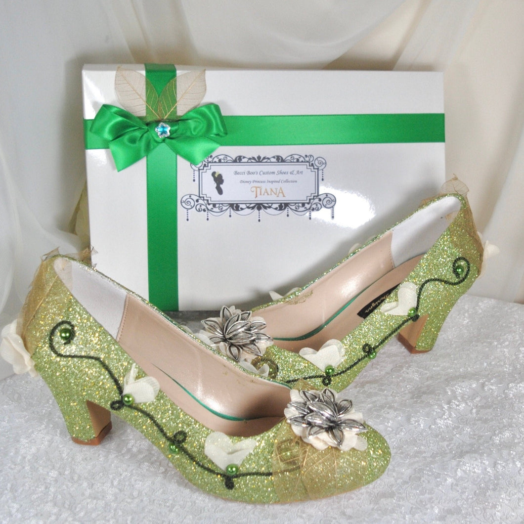 Tiana - Princess Inspired Bridal Shoes with Block Heel