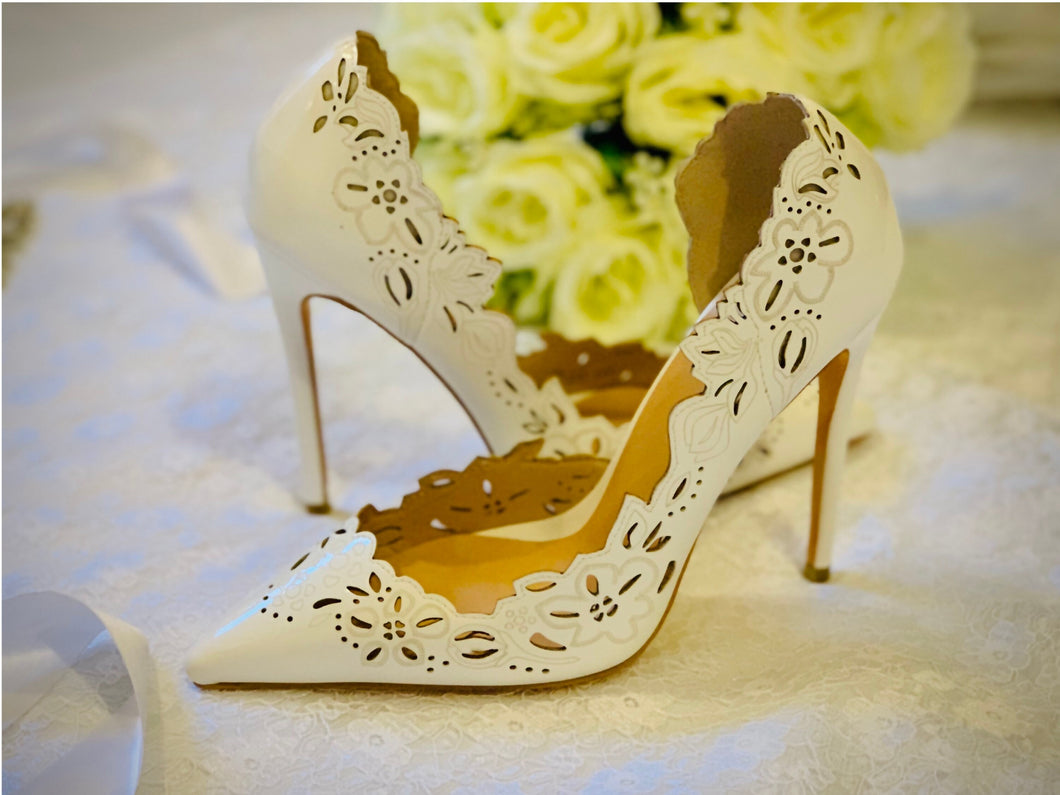 Floral d'Orsay Bridal Shoes
