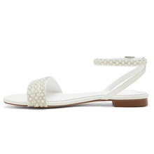 Load image into Gallery viewer, Pearl Flat Shoes | White or Ivory
