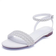 Load image into Gallery viewer, Pearl Flat Shoes | White or Ivory
